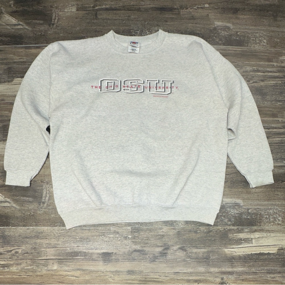 Vintage Ohio State OSU Crewneck Sweatshirt Made in USA 2XL 90s Gray